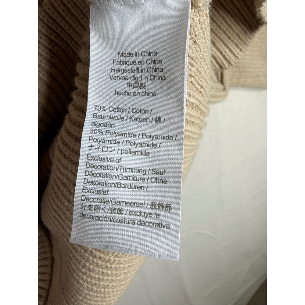 J. Crew Womens Ribbed V Neck Beach Sweater Size Medium Beige - Picture 7 of 7